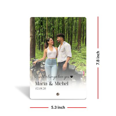 Personalized Photo Frame Plaque with Stand, Custom Name and Date, Anniversary, Wedding, Marriage, Birthday Gift Gift for friend, partner, parents, Rectangular, Tabletop